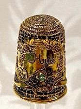 Dés à coudre Franklin Mint en argent sterling plaqué or Hope