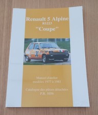 RENAULT 5 ALPINE R1223 MANUEL D'ATELIER  CATALOGUE PR 1056 EDITIONS DU PALMIER