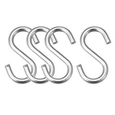 S crochet 2.6" Long Inox Acier Cintre pour Suspendu Jardin Toilettes Garage 4Pcs
