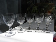 BACCARAT- 5 anciens verres de