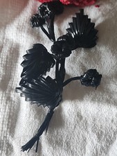 Petit bouquet ancien noir original fait main modiste chapeau vintage T0-61