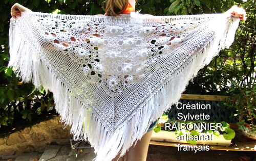 Chale etole crochet main - etole,