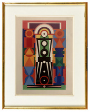 AUGUSTE HERBIN (1882-1960) ANCIEN POCHOIR  ABSTRACTION GEOMETRIQUE (49)