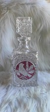 bouteille cristal Hofbauer Byrds Ruby Red & Clear Crystal Liquor Whiskey