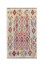 Tapis kilim en laine tissé à la main style ancien 275 x 178 cm