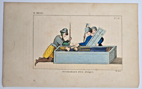Gravure originale aquarellée