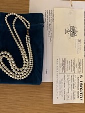 Collier de perles de culture double rang 77 + 85 perles - Fermoir or 18k