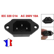 Connecteur / prise d'alimentation IEC 320 C14 male 3 pôles, 250V 10A