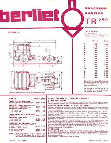 Berliet 250 tracteur - berliet, tr