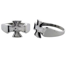 Bague Biker Croix Malte En