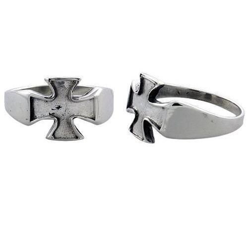 Bague biker croix malte - biker,