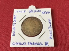 Italie Pièce 7/6 Soldi 1800 Charles Emanuel IV Duché De Savoie