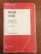 Précis Dalloz. Droit civil. Les personnes la famille les incapacités. Alex Weill