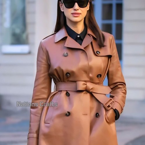 Irina shayk brown leather - brown,