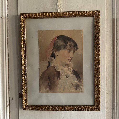 Aquarelle sur papier xxe jeune - sur,