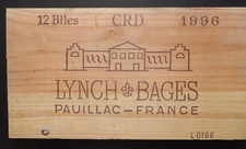 Estampe , façade de caisse vins château LYNCH BAGES 1996