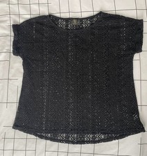 T.shirt femme noir ajouré