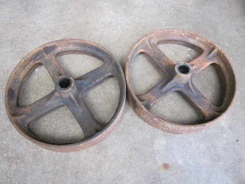 Vintage cast iron wheels - iron,