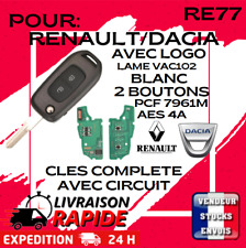 Télécommande compatible Renault Clio 3, Modus, Twingo 2 PCF7961 4A VA2 logo BLAN