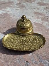 ENCRIER EN LAITON ou bronze ANCIEN complet 