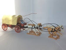 TIMPO Chariot long bâché MODIFIE 1 sudiste pantalons rares  4 chevaux bicolores