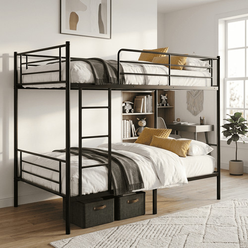 Twin over metal bunk - over,