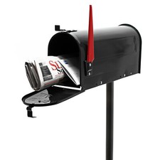 US Mailbox Boite aux lettres Design américain Noir Pied de support Courrier