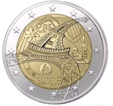 PIECE 2 EUROS COMMEMORATIVE FRANCE 2024 TOUR EIFFEL JEUX OLYMPIQUES PARIS