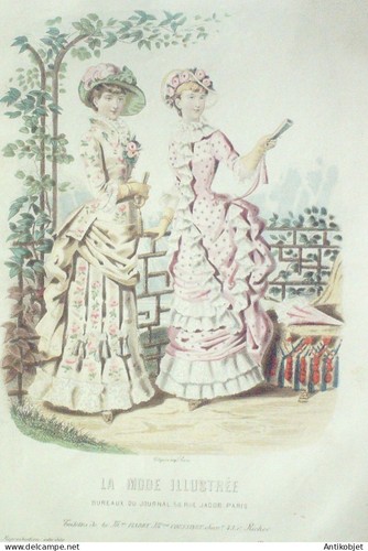 Gravure mode illustree 1882 - mode, #