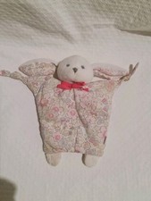 Doudou Peluche Plat Lapin - JACADI -Liberty rose Tbé 