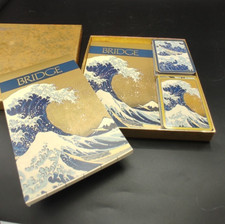 Jeu de Bridge cartes et carnet dessin Vague De Kanagawa katsushika hokusai