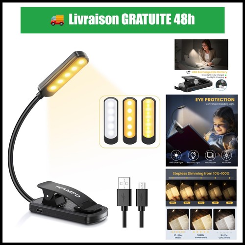 Lampe lecture led pince - à,