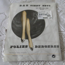 Paire de bas tient seul sans couture FOLIES BERGERES  beige  Taille 4  VINTAGE