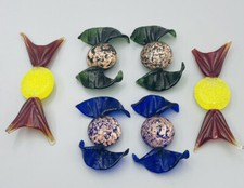 6 porte-couteaux en verre de Murano bonbons berlingots multicolores