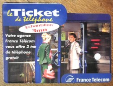 TICKET TÉLÉPHONE AGENCE 3M SANS CODE CARTE PREPAYÉE PREPAID SCHEDA CALLING CARD