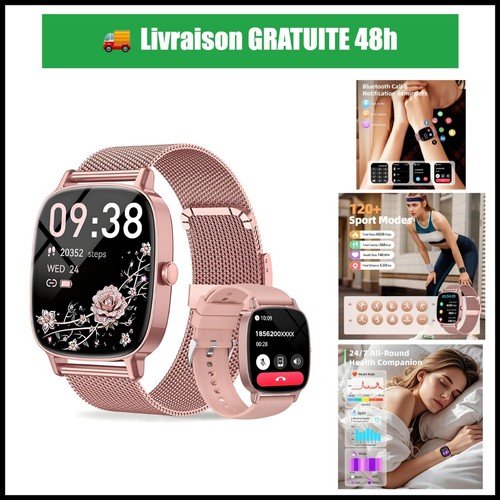 Montre connectée femme rose - connectée,