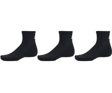 3 Paires Under armour Ua Entraînement Coton Trimestre Hommes Noir Chaussettes L