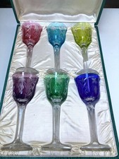 Coffret de 6 Verres à Vin vintage de Couleur de la Cristalleries De Lorraine