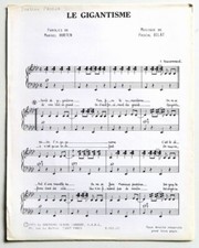 Partition sheet music BARBARA FROGER : Le Gigantisme * 80's Carrère Synth Pop
