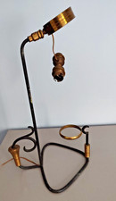 Pied de Lampe Noir Fer Forgé Art Déco Double Eclairage Haut Orientable