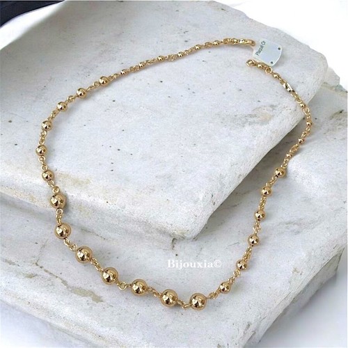 Collier maille boule chute - boule,