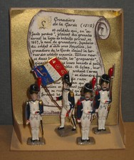 CBG MIGNOT plomb 1/32     4 GRENADIERS SOUS BLISTER  FABRICATION  1960 N° 01