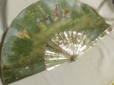 éventail ancien nacre, scène