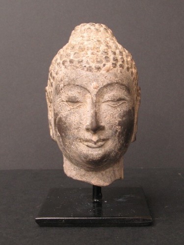 Tête bouddha pierre - de, en