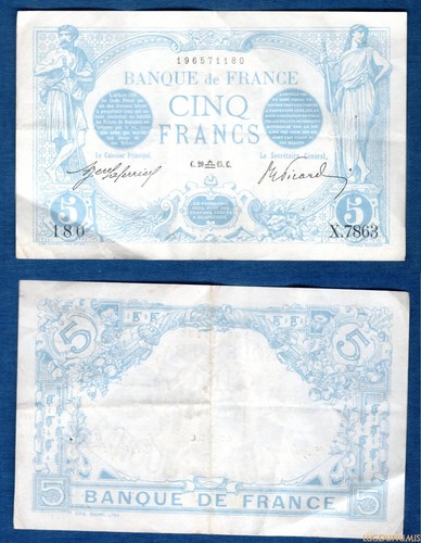 Francs bleu type 1905 - francs,