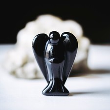 Ange OBSIDIENNE NOIRE 4cm Lithothérapie Minéraux Energie Protection