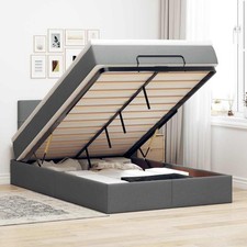 Lit ottoman avec matelas noir