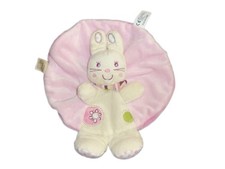 Doudou plat rond CHAT rose