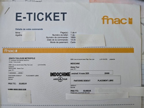 Place concert indochine - 2, de