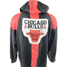 Vintage 80s Chicago Bulls NBA Basketball Jacket Light Windbreaker Large RARE 